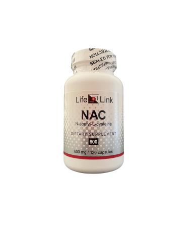 LifeLink NAC (N-Acetyl L-Cysteine) | 600 mg x 120 Capsules | Antioxidant Anti-Aging Immunity | Gluten Free & Non-GMO | Made in The USA