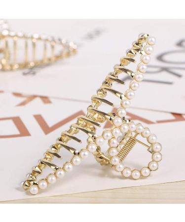 SDFF 3-Piece Metal Gold Claw Clips - Strong Hair Grippers for Women & Girls with Thick Hair | Stylish & Slippery Hairpins - Buy Online on GoSupps.com