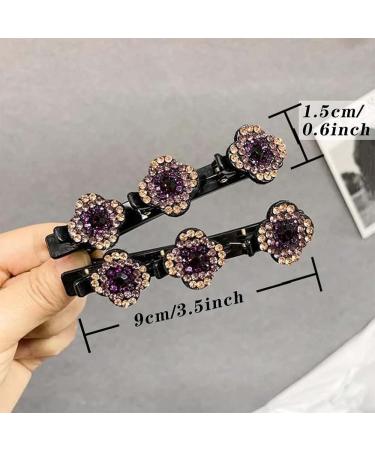 Sparkling Crystal Stone Braided Hair Clips Headband with Clips Sparkling Braided Crystal Stone Hair Clips Accessories for Women Crystal Braided Hair Clips (4PCS-C) - Buy Online on GoSupps.com