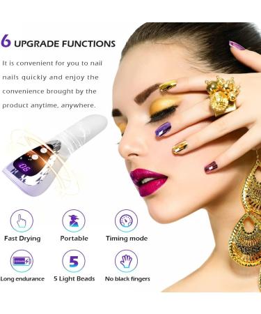 Handheld LED UV Nail Lamp - Portable Mini Gel Nails Light for Salon-Quality Manicures | Rechargeable, Fast-Drying, USB-Powered - Buy Online on GoSupps.com