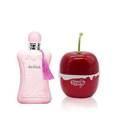 Women's Delilah&Sweat Cherry Perfume Set Romantic Floral Scent Eau De Parfum Spray for Women 3.4 Fl Oz Each Bottle Daily Used Fragrance Delilah&Sweet Cherry