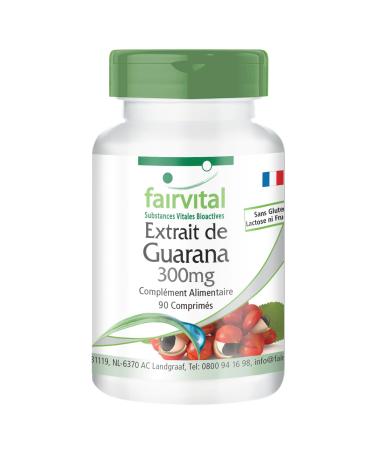 Fairvital | Guarana Extract 300mg box of 3 months - VEGAN - Highly dosed - 90 tablets - Paullinia cupana