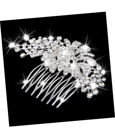 DOITOOL Bridal Wedding Hair Comb Slide Clip Rhinestone Hair Comb Floral Rhinestone Hair Pin Full Diamond Accessories Bride - Buy Online on GoSupps.com