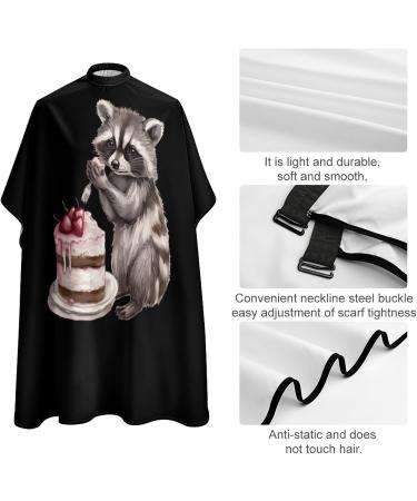 Raccoon and Cake Adult Barber Cape | Professional Hairdresser Cutting Apron for Men & Women Shop Now - Buy Online on GoSupps.com