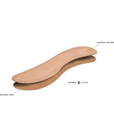 Kaps Leather Cork Shoe Insoles Set - 6 Pairs for Men and Women | Natural Leather with Cork Underlayer | Replacement Inserts | Size 44 EUR / 11 US Men - Buy Online on GoSupps.com