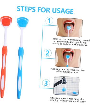CliSpeed 2ST Tongue Cleaning Brush - Reusable Stainless Steel Oral Care for Fresh Breath Blue 19.5x3x0.6cm - Buy Online on GoSupps.com