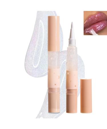 Shiny And Glossy Lip Gloss Rotary Pen Sparkling And Long-Lasting Lip Gloss Moisturizing And Bright Lip Makeup Three-Dimensional Plump Lip Gloss (05# FLECHAZO)