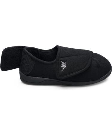 Happy Touch Men's Multi Adjustable Extra Wide 80-D Memory Foam Diabetic Slippers - Size 11, Black - Buy Online on GoSupps.com