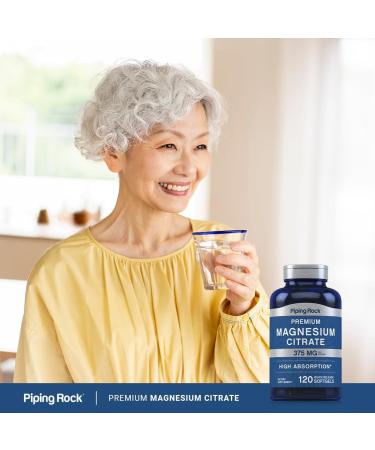 Piping Rock Magnesium Citrate | 375 mg | 120 Softgels | High Absorption | Non-GMO Gluten Free Supplement - Buy Online on GoSupps.com