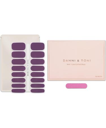DANNI & TONI Semi Cured Gel Nail Strips Purple (Mulberry) - 16 Thin Gel Nail Stickers - Buy Online on GoSupps.com