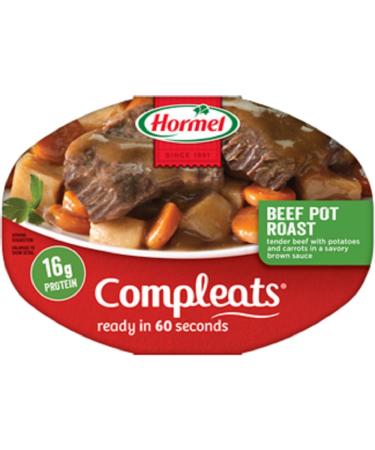 Hormel ComplEats Microwave Dinner 10oz Tray (Pack of 8) (Choose Varieties Below) (Beef Pot Roast With Potatoes & Carrots In Gravy)