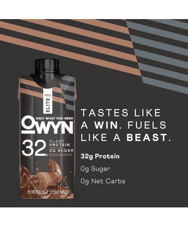 OWYN Pro Elite Vegan High Protein Shake - 32g Plant-Based Protein Chocolate Flavor Keto-Friendly Superfoods 0g Net Carbs (36 Pack - Buy Online on GoSupps.com