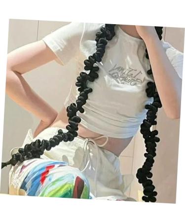 FOMIYES Wig Braid Ponytail Hair Extensions Ponytail Drawstring Braids Curly Hair Extensions Dreadlock Ponytail Braid Wigs Women Hair Extensions Miss To Weave Decorate High Temperature Wire 75X8CM Black - Buy Online on GoSupps.com