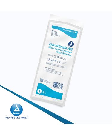 Dynarex DynaGinate AG Silver Calcium Alginate Rope Dressings - x12 | Premium Wound Care with Silver Ions | 5 Dressings per Box - Buy Internationally - Buy Online on GoSupps.com
