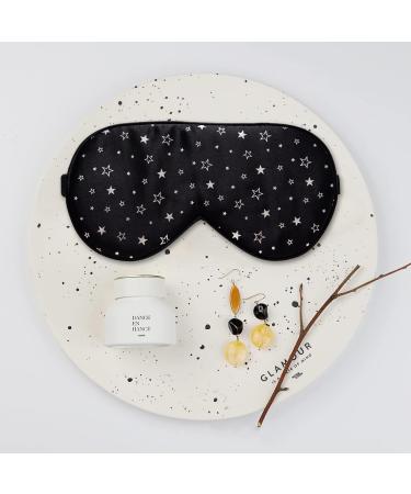 Townssilk 100% Silk Sleep Mask - Adjustable Strap, Comfortable & Super Soft Eye Mask - Ultimate Sleeping Aid - Blindford Silver Stars - Buy Online on GoSupps.com