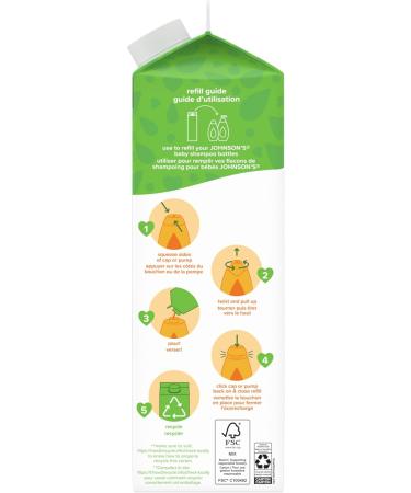 Johnson's Baby Shampoo Carton Refill Glycerin Baby Shampoo Gentle For Delicate Hair & Scalp Hypoallergenic Paraben Free 1L - Buy Online on GoSupps.com