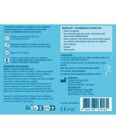 DulcoSoft Constipation - 10 Sachets Powder to Dilute Tasteless - Medical Device - Buy Online on GoSupps.com