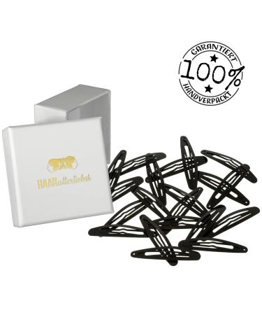 HAARallerliebst Oval Hair Clips - 20 Piece Set | Black | 6 cm | Includes White Storage Box - International Shipping Available - Buy Online on GoSupps.com