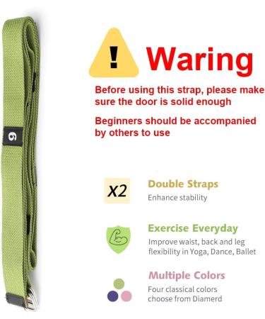 Leg Stretcher Strap with Door Anchor for Ballet, Aerial Yoga & Dance - Green - Buy Online on GoSupps.com