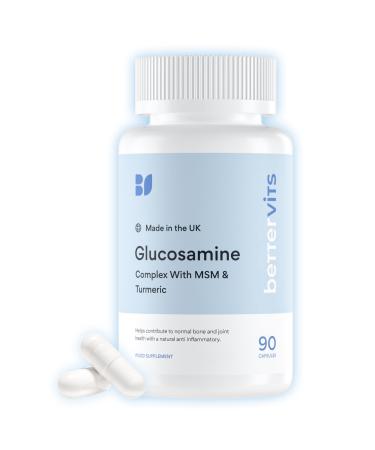 BetterVits Glucosamine Complex Capsule | Joints | Inflammation | Potent Doses | with Chondroitin MSM Turmeric