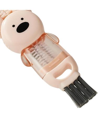 Cup Mouth Brush Lid Corner Edge Cleaning Flexible Bristle Food Grade Compact Size Portable Multifunctional Bottle Gap Pink - Buy Online on GoSupps.com