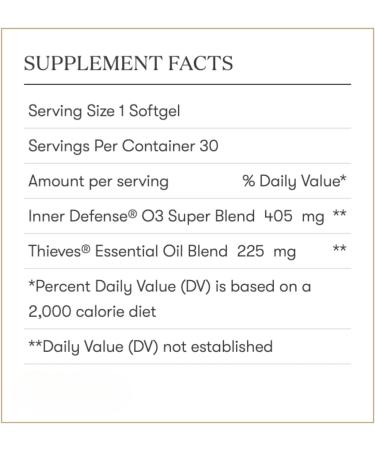 Young Living - Inner Defense 30 Softgels | Premium Essential Oil Daily Immune Support Supplement | Seasonal Wellness Aid | Immunity Boosting Liquid Capsules - Buy Online on GoSupps.com