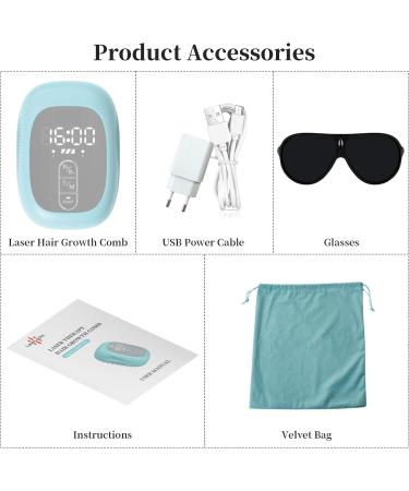 Peigne de croissance des cheveux laser th rapie par lumi re rouge pour la croissance des cheveux traitement de la perte de cheveux au laser pour hommes et femmes traitement des cheveux clairsem s bleu - Buy Online on GoSupps.com