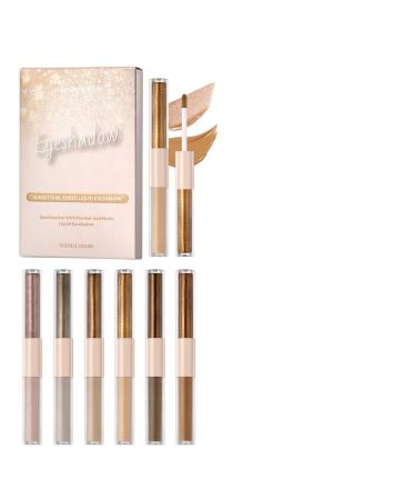 Sparkling Eye Makeup Set - 6-Color Liquid Eyeshadow High-Pigment Waterproof Cream Long-Lasting Cosmetic Long-Lasting Sparkling Beauty Formula | for