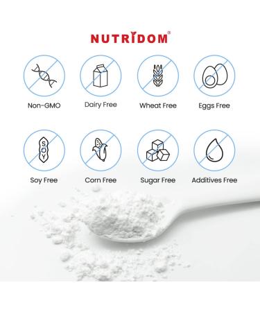 Nutridom L-Glutamine Powder 4 500 mg Fermented Plant Based Unflavoured Vegan Amino Acid Supplement for Gut Health & Immune Function Gluten free Soy free and Dairy free 60 Servings 300 g - Buy Online on GoSupps.com