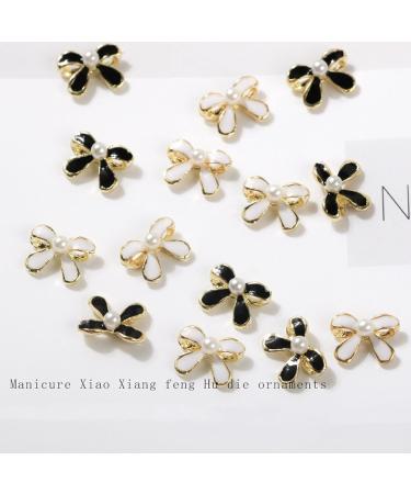 FEIlei 10Pcs 3D Bow Nail Charms Pearl Bowknot Nail Art Decorations Metal Nail Studs - Buy Online on GoSupps.com