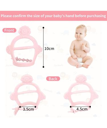 Buy 2 Pink Silicone Baby Bite Toys & Cake Stuff - Calming & Pain-Relieving Gloves - Buy Online on GoSupps.com