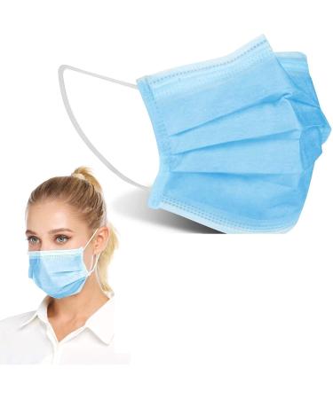 1ABOVE 50pcs 3-Layer Protective Disposable Face Masks Breathable Face Mask High Filterability Sutaible For Sensitive Skin (Blue)