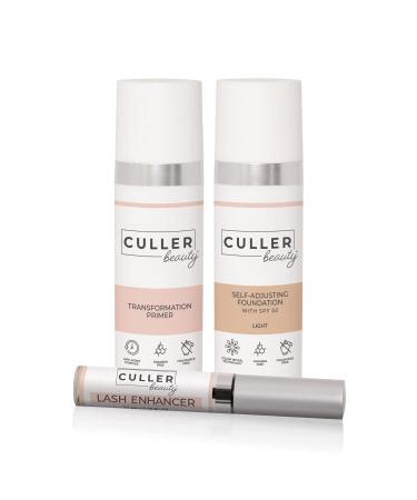 CULLER BEAUTY Ultimate Beauty Package - Makeup Kit with Matte Primer Color Changing Foundation & Lash Enhancer Serum (Light)