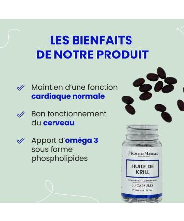 Roches Marines - Krill Oil Food Supplement - Cardiovascular and Cerebral Support - Omega 3 Supply in the form - Buy Online on GoSupps.com