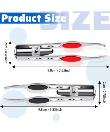 2-Piece LED Light Tweezers Set | Precision Hair Removal & Makeup Tool | Stainless Steel Eyebrow Tweezers for Women - Buy Online on GoSupps.com