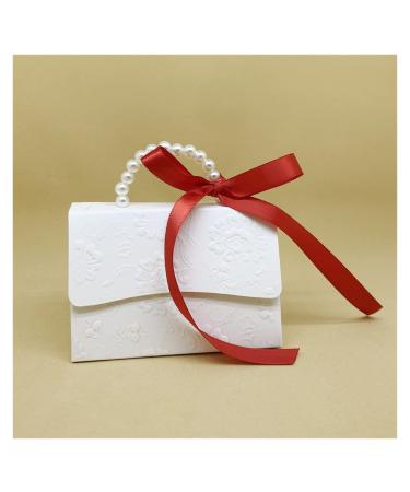 Candy Box Portable Party Wedding Candy Box Bag DIY Creative Candy Box Romantic Marriage (20 Pieces) (Color : Red Size : M) (Color : White D Size : M)
