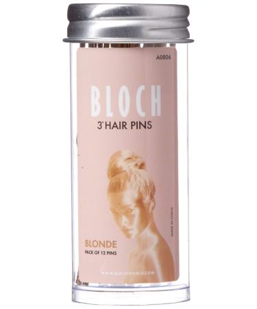 Bloch Hair Pins - 3 - 12 Pack Blonde 12 Count (Pack of 1)