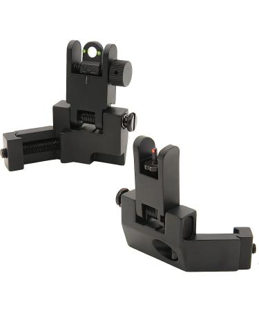 KELEN 45 Degree Offset Flip Up Sight Set - Front and Rear Fiber Optics Iron Sights with Red/Green Dots for Picatinny Weaver Rails - Buy Online on GoSupps.com