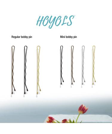 Hoyols Bobby Pin Brown Hairpins for Thick Thin Hair - 100 Count, 2.375 Inch, Secure Hold Wavy Slide Proof Gold Styling Pins for Bun Decor - Buy Online on GoSupps.com