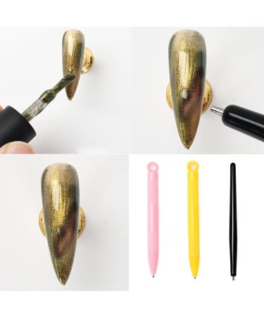 Magnetic Pen For Gel Polish Steel Magnetic Pen Portable Dotting Tool Manicure Tool Yellow - Buy Online on GoSupps.com