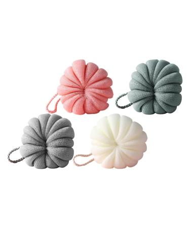 Beaupretty 4PCS Pumpkin Bath Shower Loofah Sponge Mesh Pouf Shower Ball Exfoliating Shower Sponge Loofa Loufa Puff Scrubber for Men Women Bathroom - Buy Online on GoSupps.com