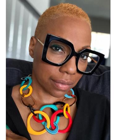 AIEYEZO Oversized Blue Light Glasses for Women - Anti Fatigue Computer Eyeglasses in Black - Buy Online on GoSupps.com