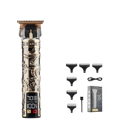 Razors LCD Digital Display Electric Hair Clipper Oil Head Carving Electric Hair Clipper Hair Salon Household Electric Hair Clipper(Bronze Pan Dragon)