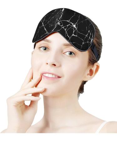 Cracked Black Marble Floor Tile Sleep Mask for Women - Adjustable Eye Shades with Elastic Strap | Shop Now - Buy Online on GoSupps.com
