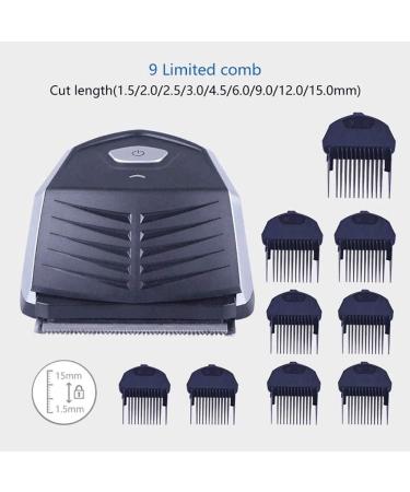 Professional Waterproof Hair Clipper - Rechargeable Electric Trimmer with Carbon Steel Blade & 1.5mm to 15mm Limit Combs - Ideal for Precision Grooming - Buy Online on GoSupps.com
