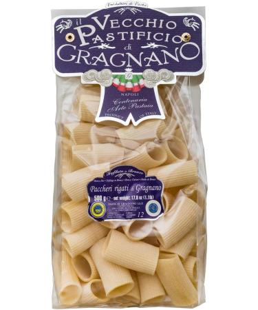  Italian Gourmet E.R. Il Vecchio Pastificio di Gragnano Pasta Paccheri Rigati Gragnano PGI Premium Italian Durum Wheat Semolina Pasta 500g + 400g Box of 12 - Buy Online on GoSupps.com