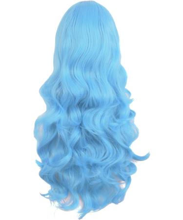 MapofBeauty 28 Charming Women Side Bangs Long Curly Synthetic Wig - Sky Blue - Buy Online on GoSupps.com