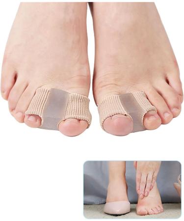 Breathable Fabric Toe Spacers Separators for Bunion Pain Relief - Gel Lining with Double Loops for Overlapping Toes - Dry Foot Skin Remover - One Size - Buy Online on GoSupps.com