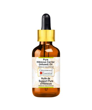 Pure Hibiscus Carrier (Infused) Oil (Hibiscus rosa-sinensis) with Glass Dropper Premium Therapeutic Grade for Hair Skin & Aromatherapy 50ml (1.69 oz)
