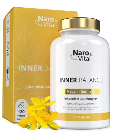 St. John's wort complex - passion flower valerian hops & lavender extract capsules high -dose - anti -stress - mood lighter & sedative - 120 capsules i narovital inner balance - Buy Online on GoSupps.com